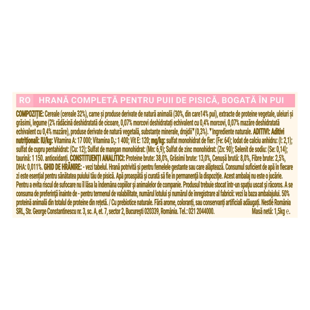 PURINA Cat Chow Kitten, Pui, hrană uscată pentru pisici junior, 1.5kg