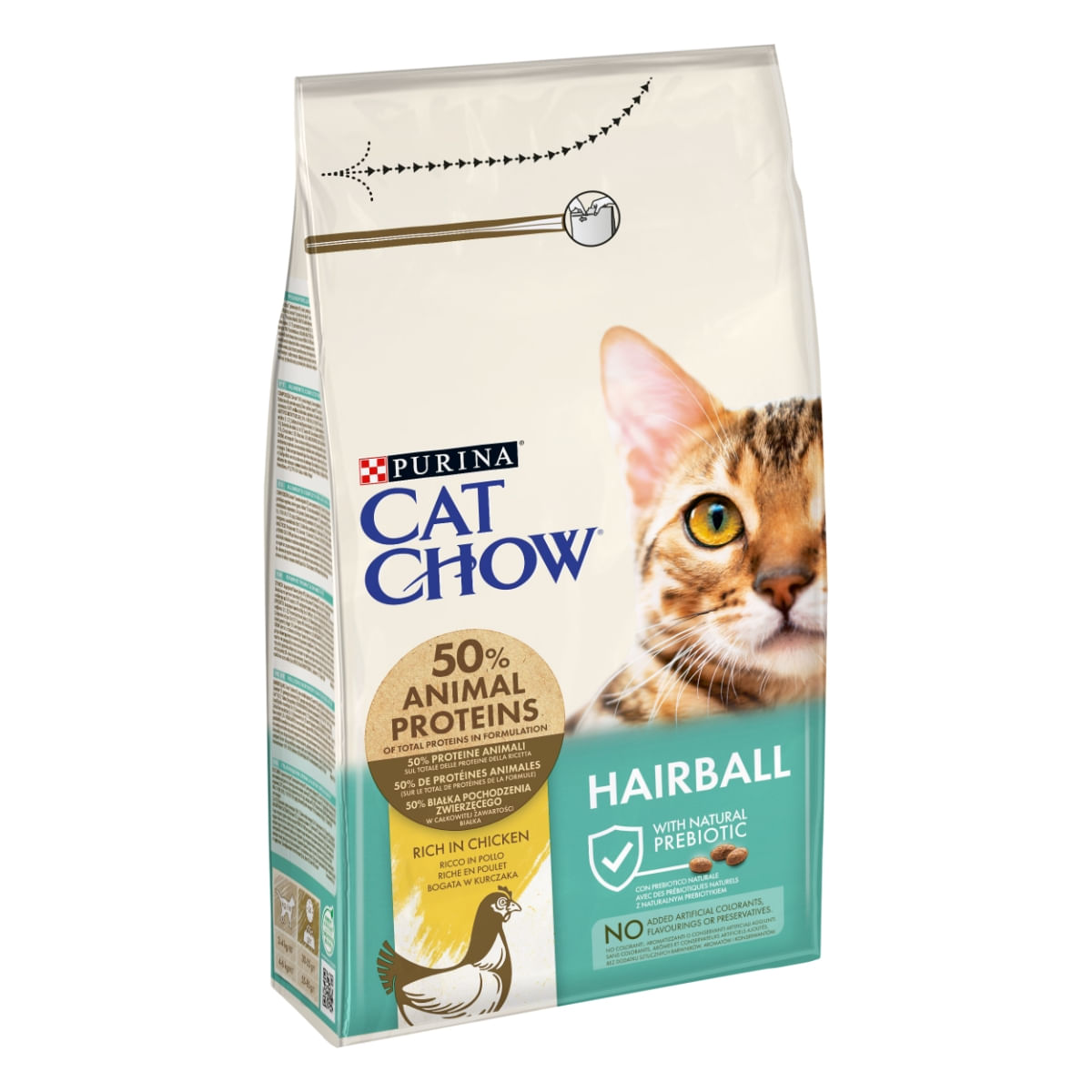 PURINA Cat Chow Hairball Control, Pui, hrană uscată pentru pisici, limitarea ghemurilor de blană, 1.5kg - 3 | YEO