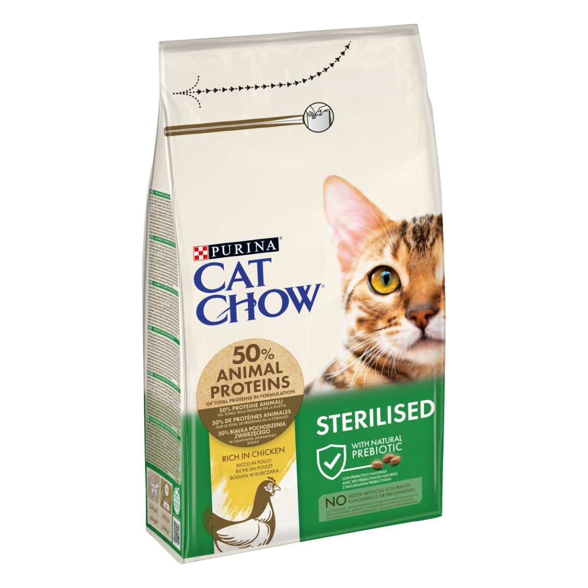 PURINA Cat Chow Sterilised, Pui, hrană uscată pentru pisici sterilizate, 1.5kg - 1 | YEO