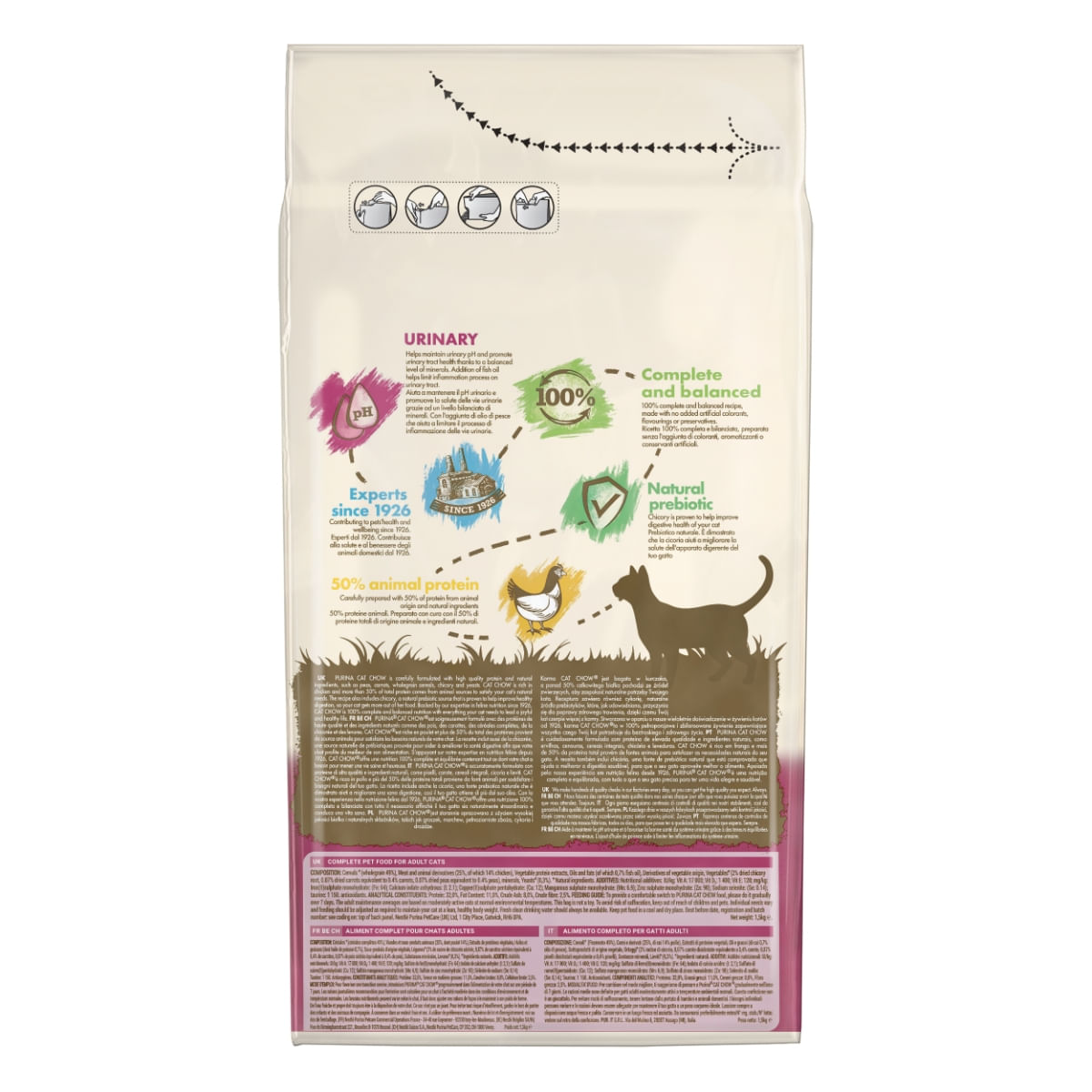 PURINA Cat Chow Urinary Tract Health, Pui, hrană uscată pentru pisici, sănătatea tractului urinar, 1.5kg - 2 | YEO