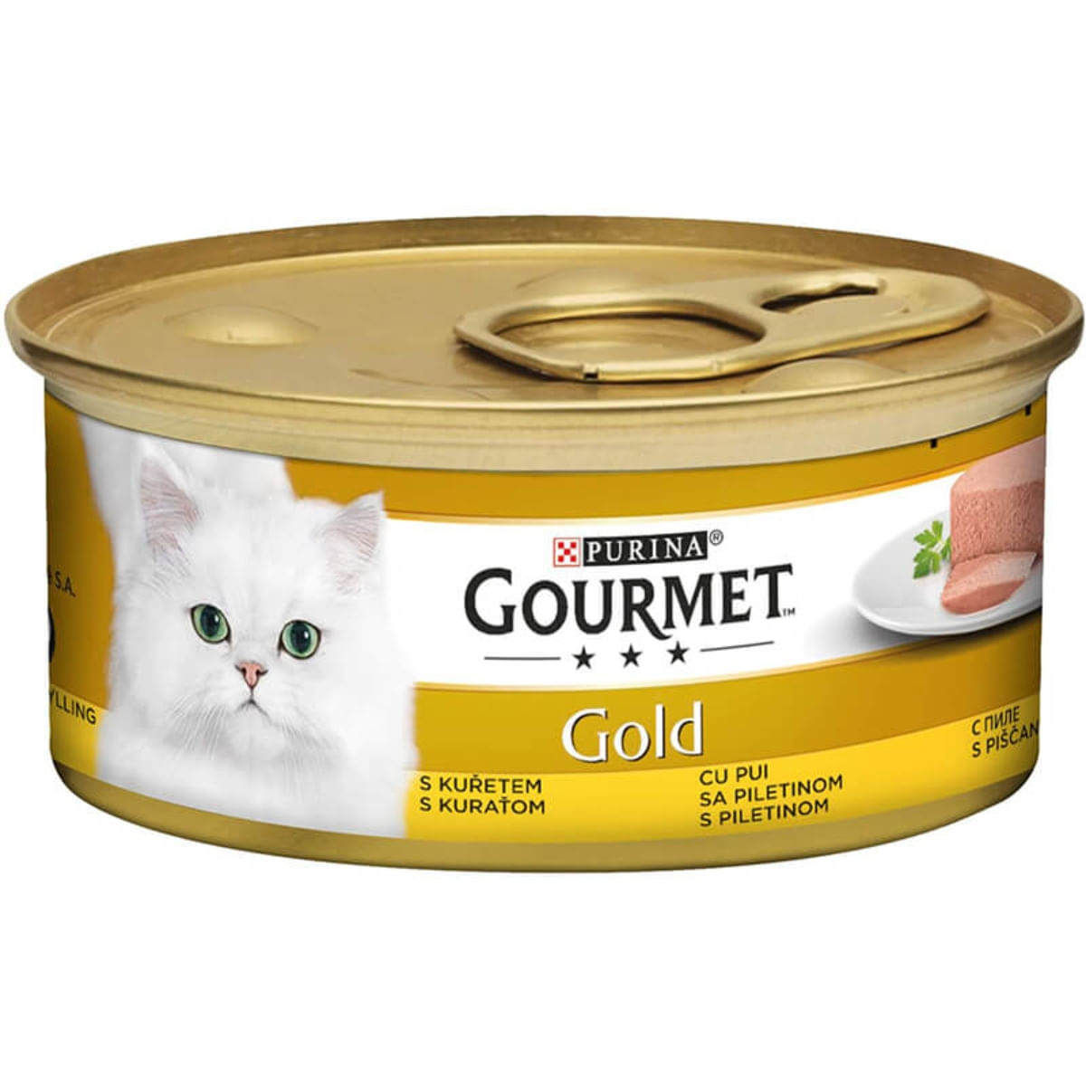 PURINA Gourmet Gold Mousse, Pui, conservă hrană umedă pisici, (pate), 85g - 1 | YEO