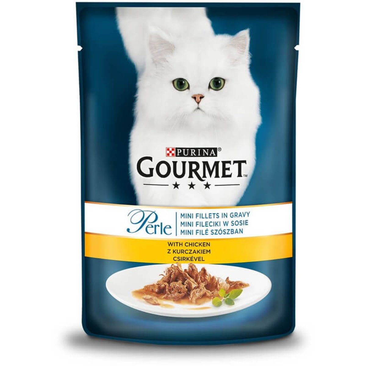 PURINA Gourmet Perle, Pui, plic hrană umedă pisici, (în sos), 85g - 1 | YEO