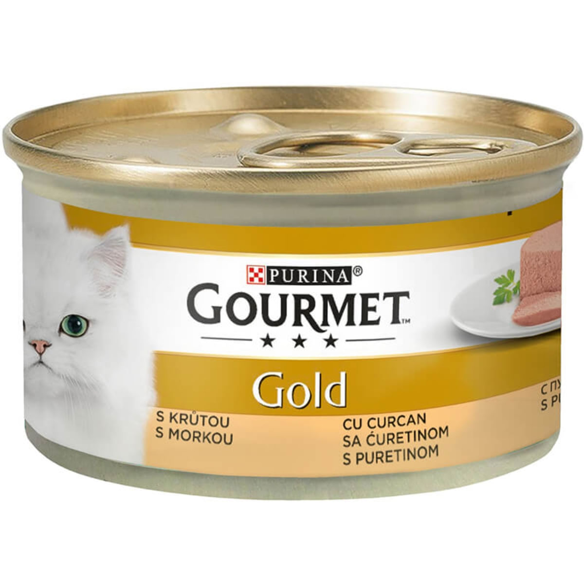 PURINA Gourmet Gold Mousse, Curcan, conservă hrană umedă pisici, (pate), 85g - 1 | YEO