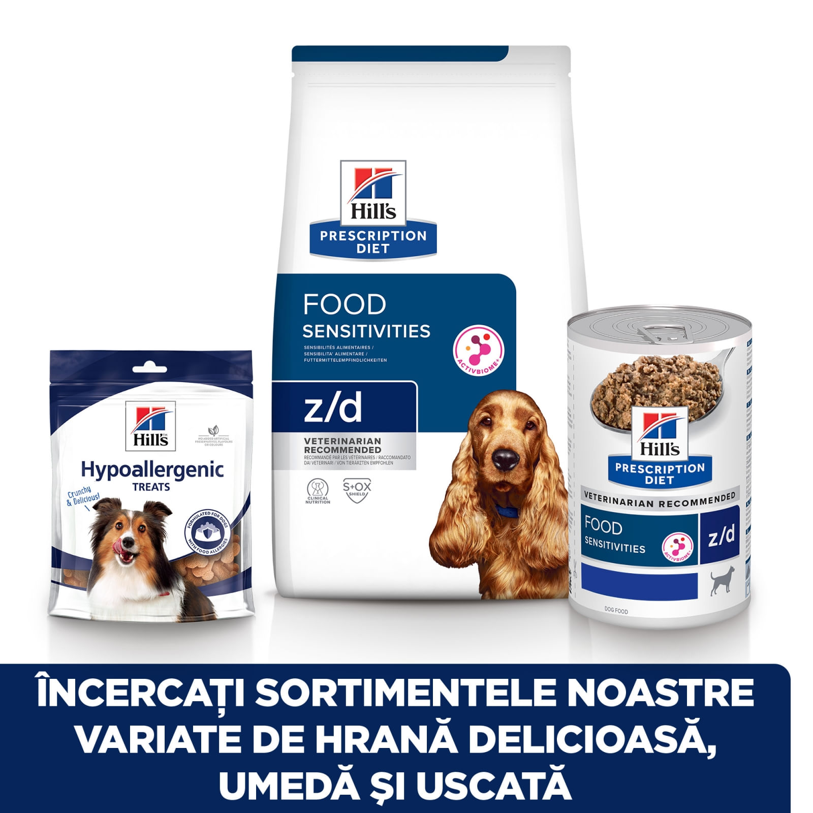 HILL&#039;S Prescription Diet z/d Food Sensitivities, dietă veterinară câini, conservă hrană umedă, piele &amp; blana, sistem digestiv, (în sos), 370g