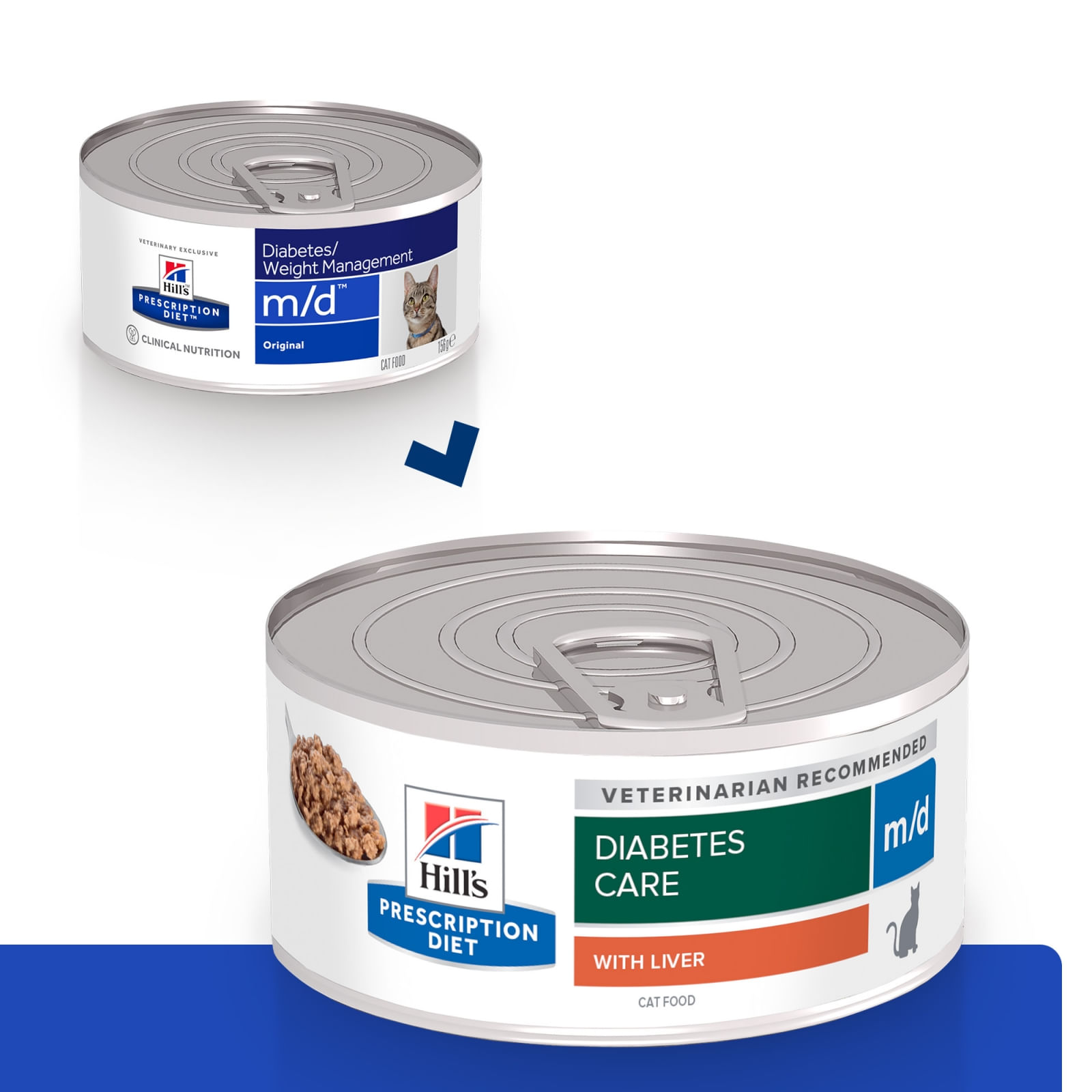 HILL\'S Prescription Diet m/d Diabetes Care, Pui, dietă veterinară pisici, conservă hrană umedă, metabolism (obezitate si diabet), (în sos), 156g - 1 | YEO