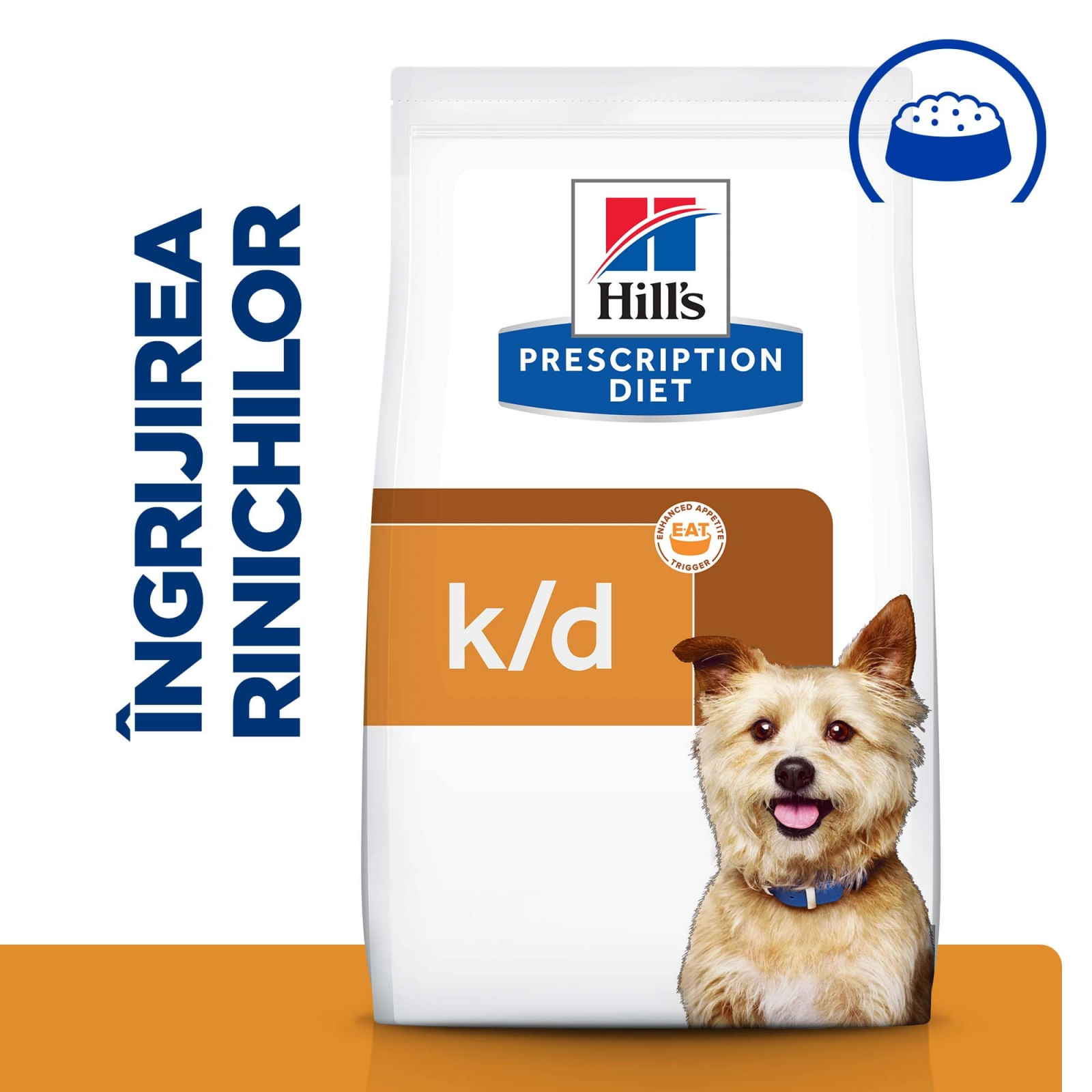 HILL&#039;S Prescription Diet k/d Kidney Care, dietă veterinară câini, hrană uscată, afecțiuni renale HILL&#039;S Prescription Diet k/d Kidney Care, dietă veterinară câini, hrană uscată,sistem renal, 4kg