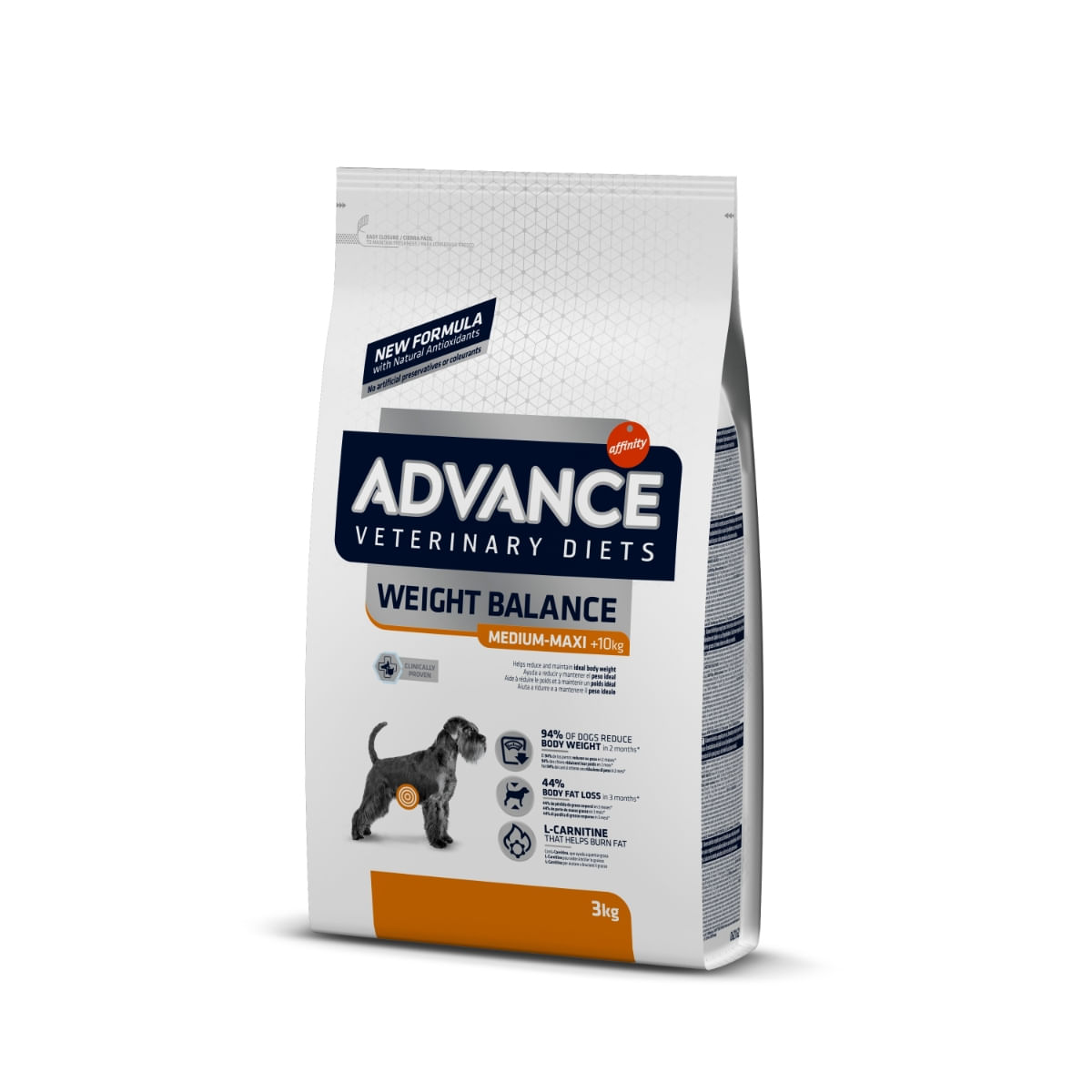 ADVANCE Veterinary Diets Weight Balance Medium/Maxi, M-L, dietă veterinară câini, hrană uscată, metabolism (obezitate si diabet), 3kg