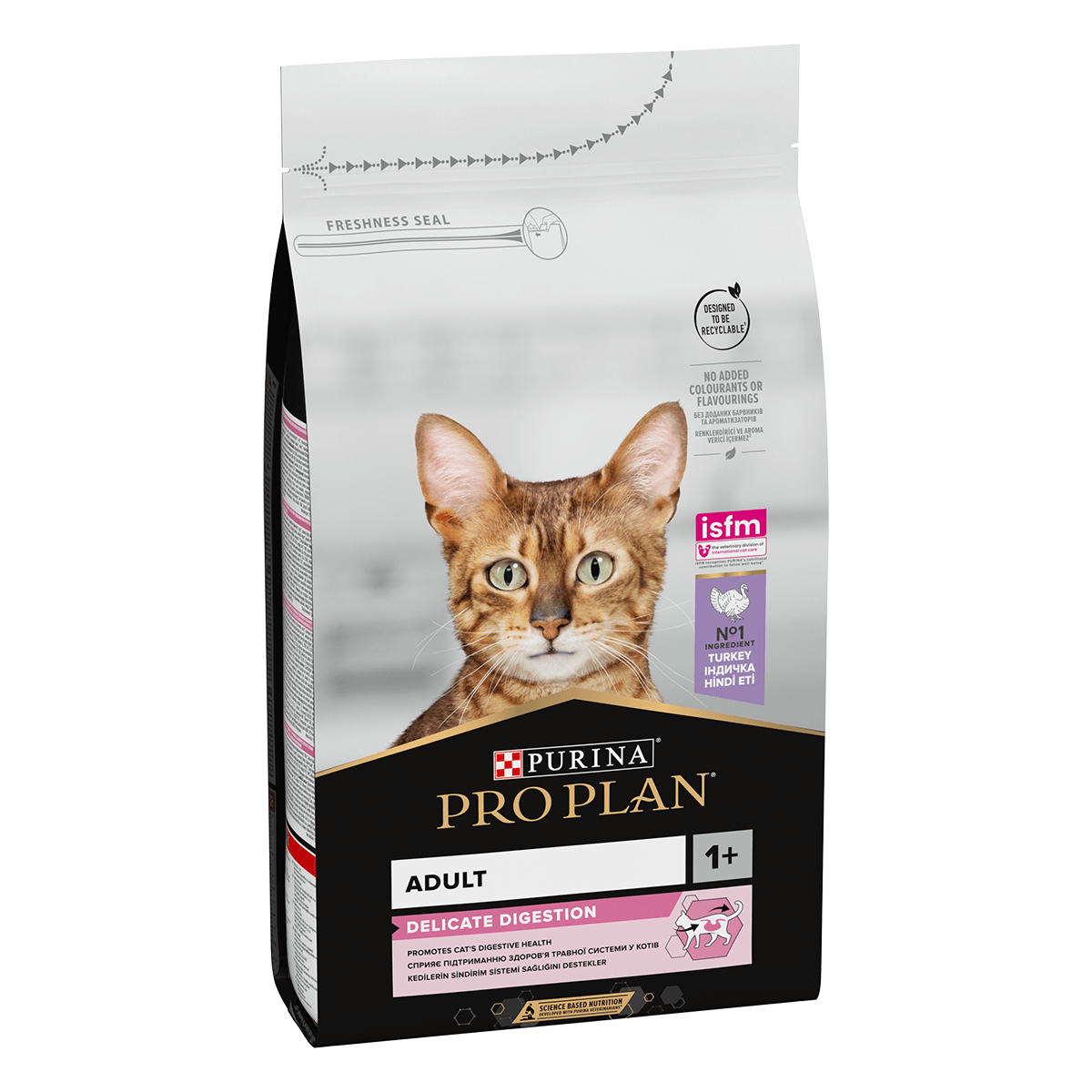 PURINA Pro Plan Delicate OptiDigest Adult, Curcan, hrană uscată pisici, sensibiltăți digestive, 1.5kg