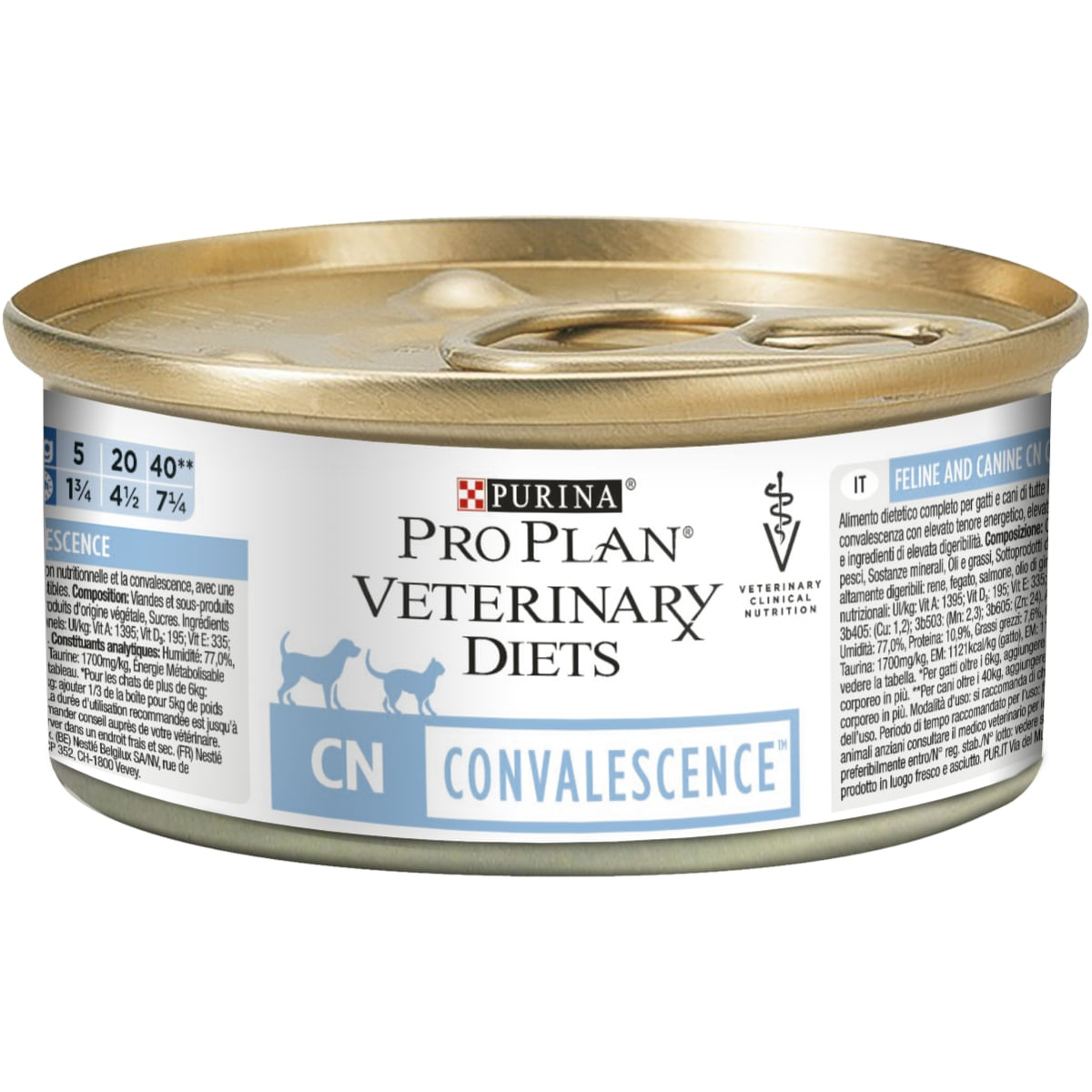PURINA Pro Plan Veterinary Diets Canine &amp; Feline Convalescence Mousse, dietă veterinară câini și pisici, conservă hrană umedă, convalescență, 195g