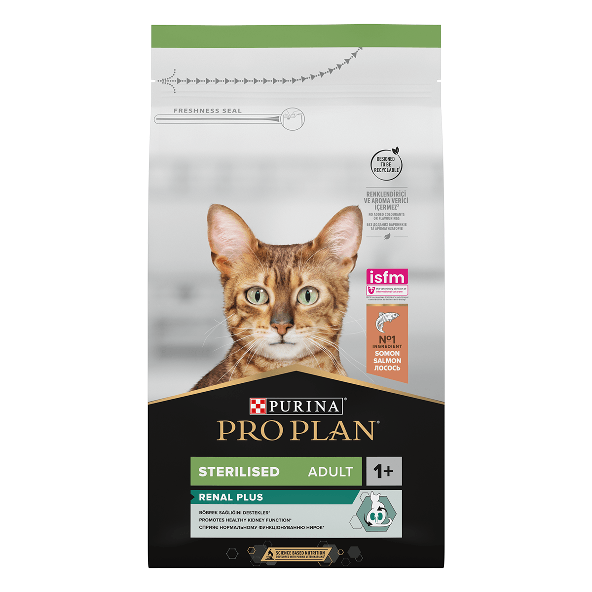 PURINA Pro Plan Sterilised OptiRenal, Somon, hrană uscată pisici sterilizate, 1.5kg