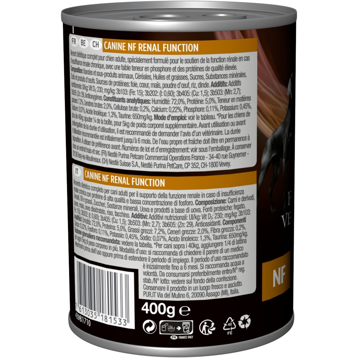 PURINA Pro Plan Veterinary Diets Renal Function Mousse, dietă veterinară câini, conservă hrană umedă, afecțiuni renale, 400g - 3 | YEO