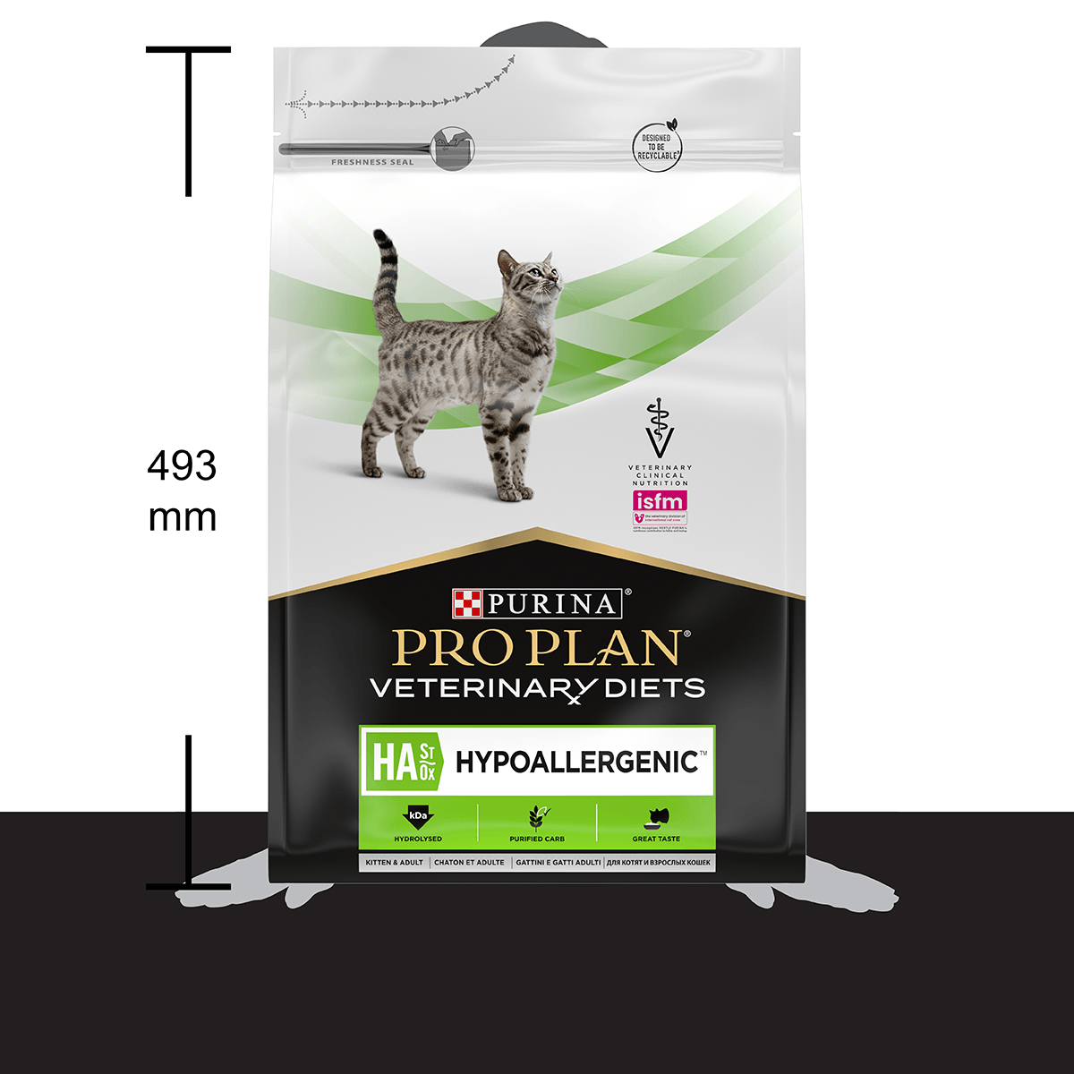 PURINA Pro Plan Veterinary Diets Hypoallergenic, dietă veterinară pisici, hrană uscată, afecțiuni digestive și dermatologice, 3.5kg - 1 | YEO