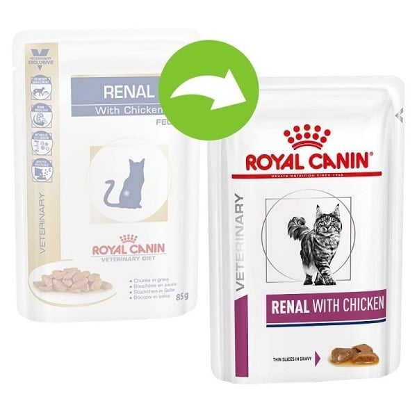 ROYAL CANIN VETERINARY DIET Renal, Pui, dietă veterinară, plic hrană umedă pisici, sistem renal, (în sos), bax, 85g x 12buc