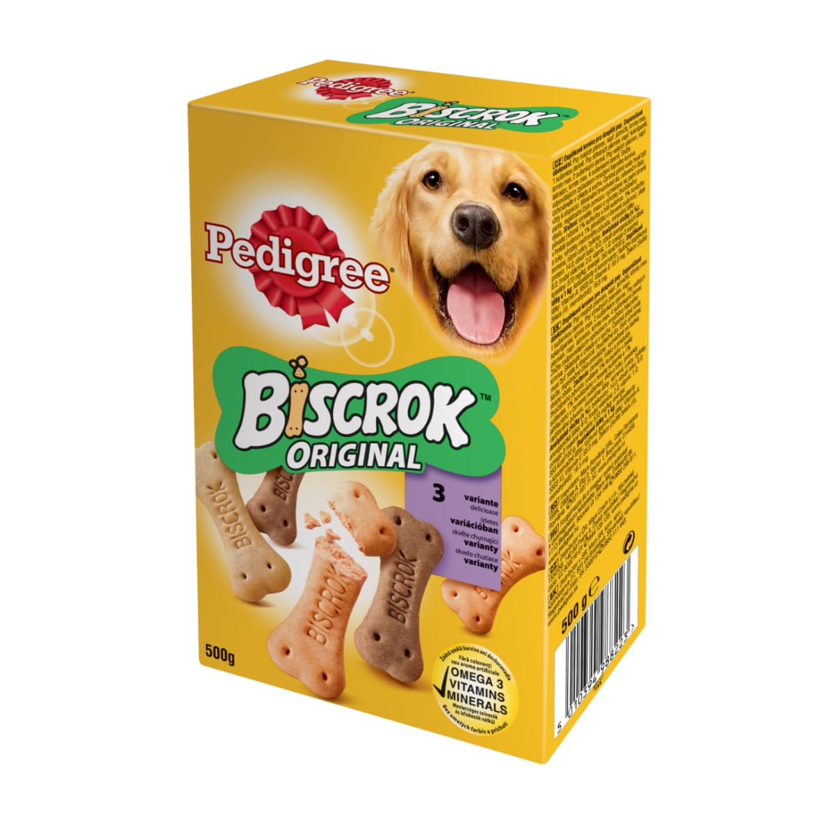 PEDIGREE Biscrok Multi Mix, recompense câini, biscuiți, Pui, Vită și Miel, 500g - 1 | YEO