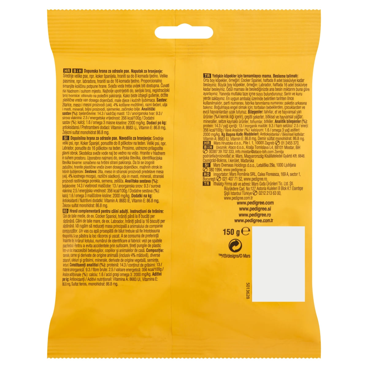 PEDIGREE Markies, recompense câini, biscuiți, aromă de măduvă, 150g - 3 | YEO