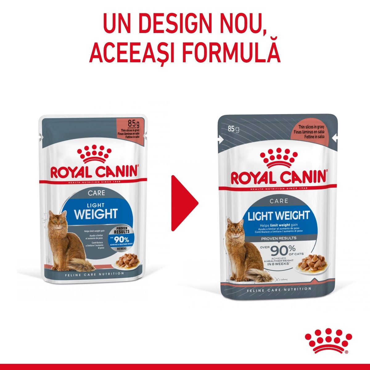 Royal Canin Light Weight Care Adult, hrană umedă pisici, managementul greutății, (în sos) ROYAL CANIN Feline Care Nutrition Light Weight Care, plic hrană umedă pisici, managementul greutății, (în sos), 85g