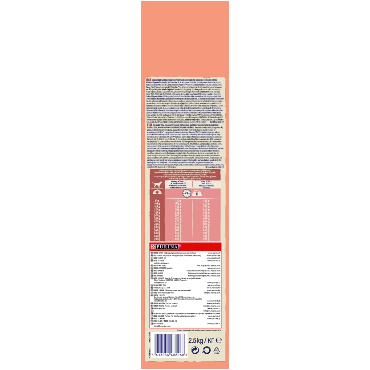 PURINA Dog Chow Adult Sensitive, Somon, hrană uscată câini, sensibilități digestive, 2.5kg