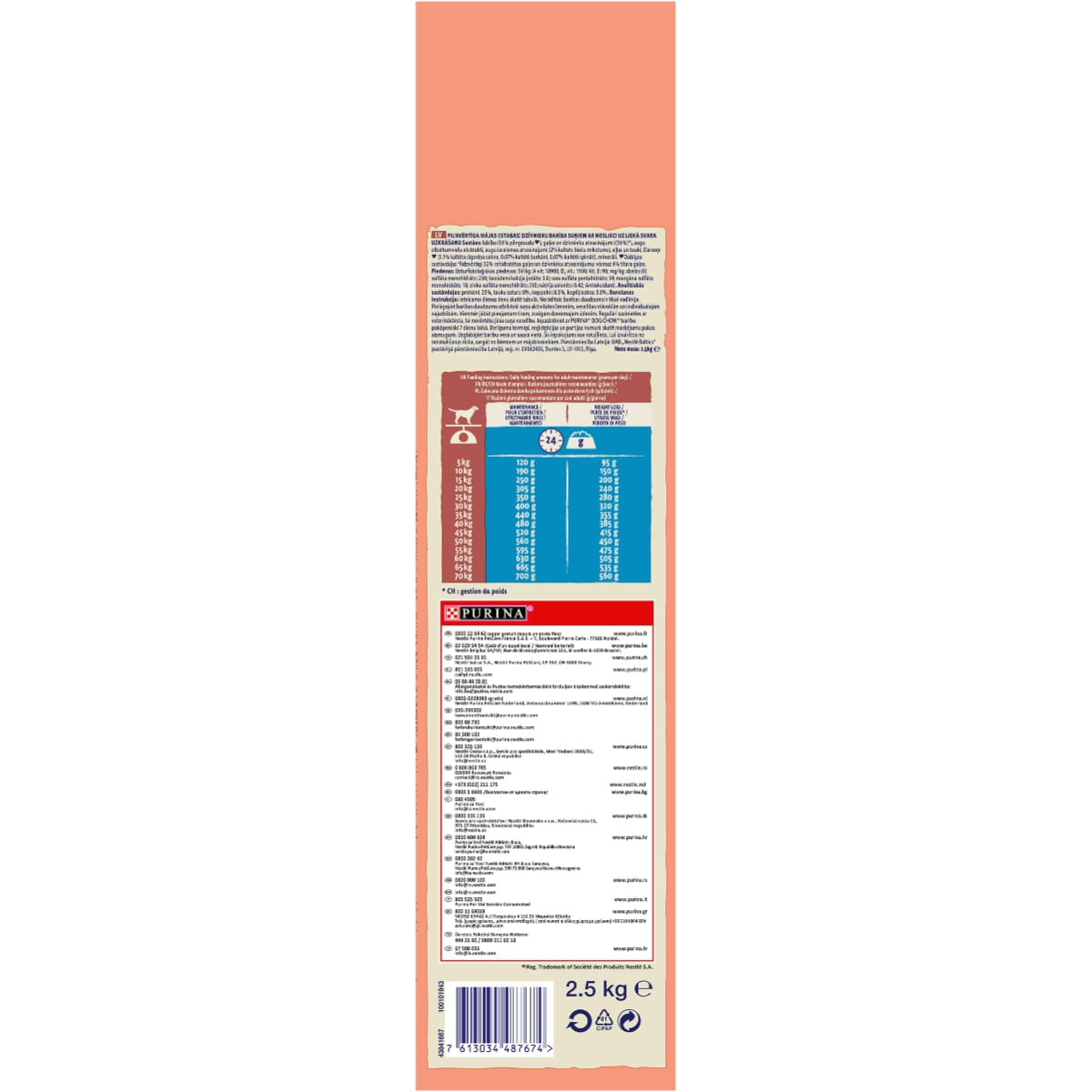PURINA Dog Chow Adult Light, Curcan, hrană uscată câini, managementul greutății, 2.5kg