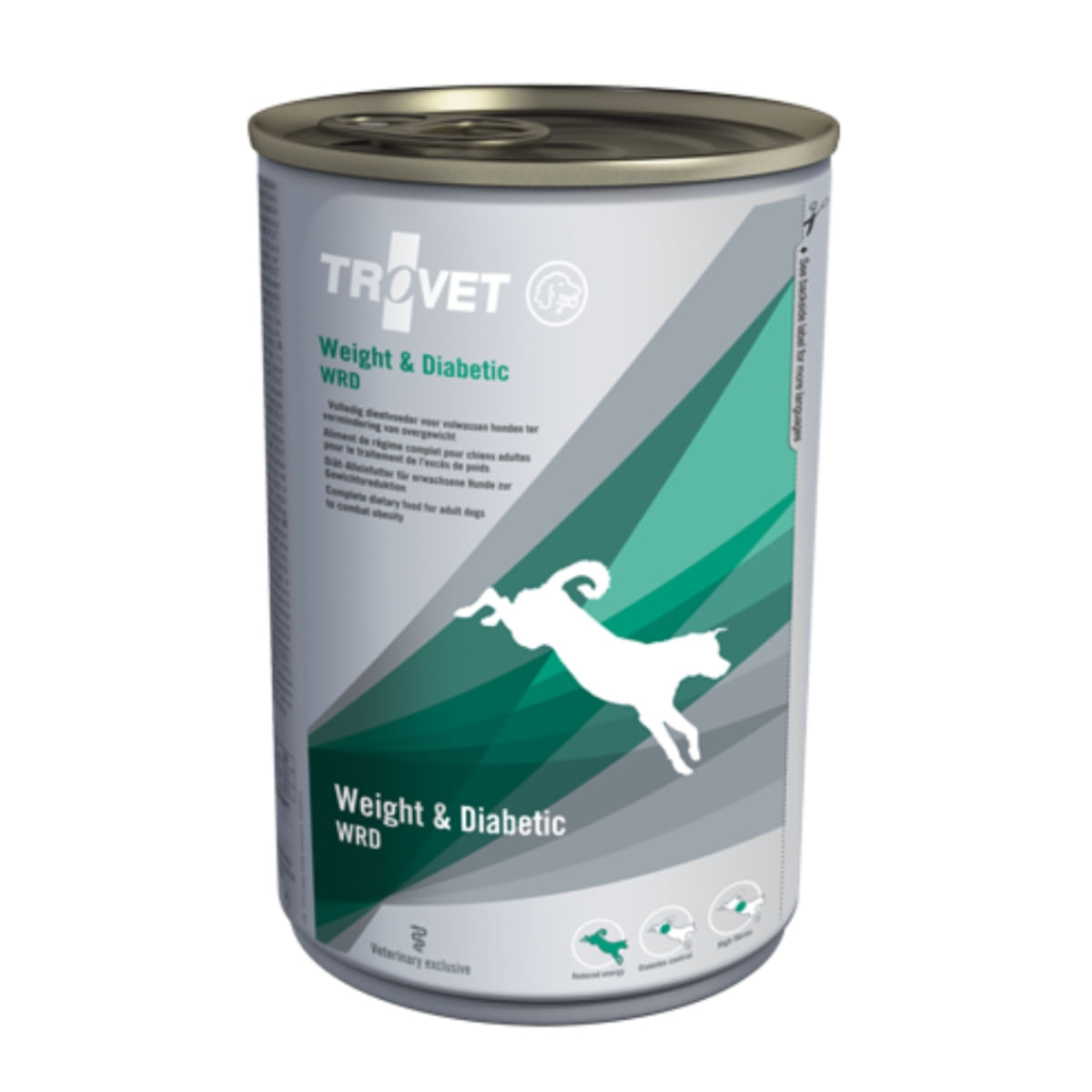 TROVET Dog Weight & Diabetic WRD, dietă veterinară câini, conservă hrană umedă, afecțiuni metabolice (obezitate și diabet), (pate), 400g - 1 | YEO