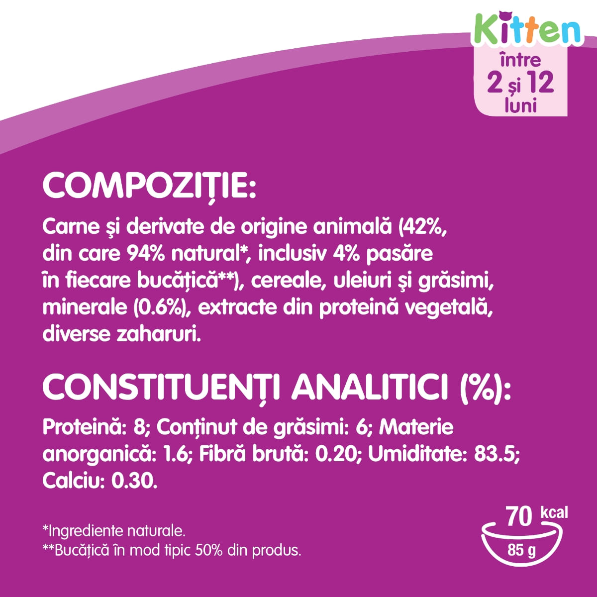 WHISKAS Junior, Pasăre, hrană umedă pisici junior, (în sos) WHISKAS Junior, Pasăre, plic hrană umedă pisici junior, (în sos), 100g - 3 | YEO