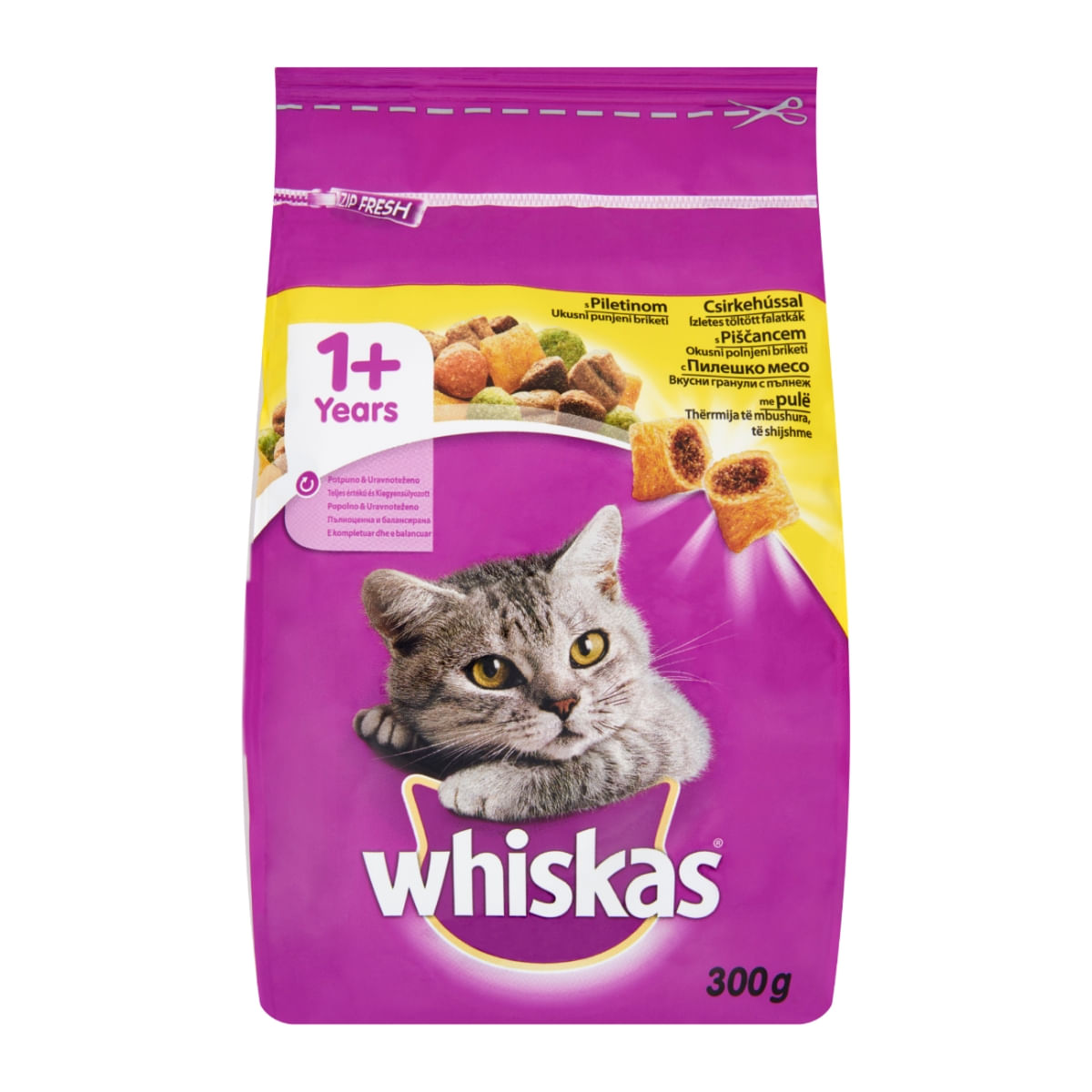 WHISKAS Adult, Pui, hrană uscată pisici, 300g - 2 | YEO