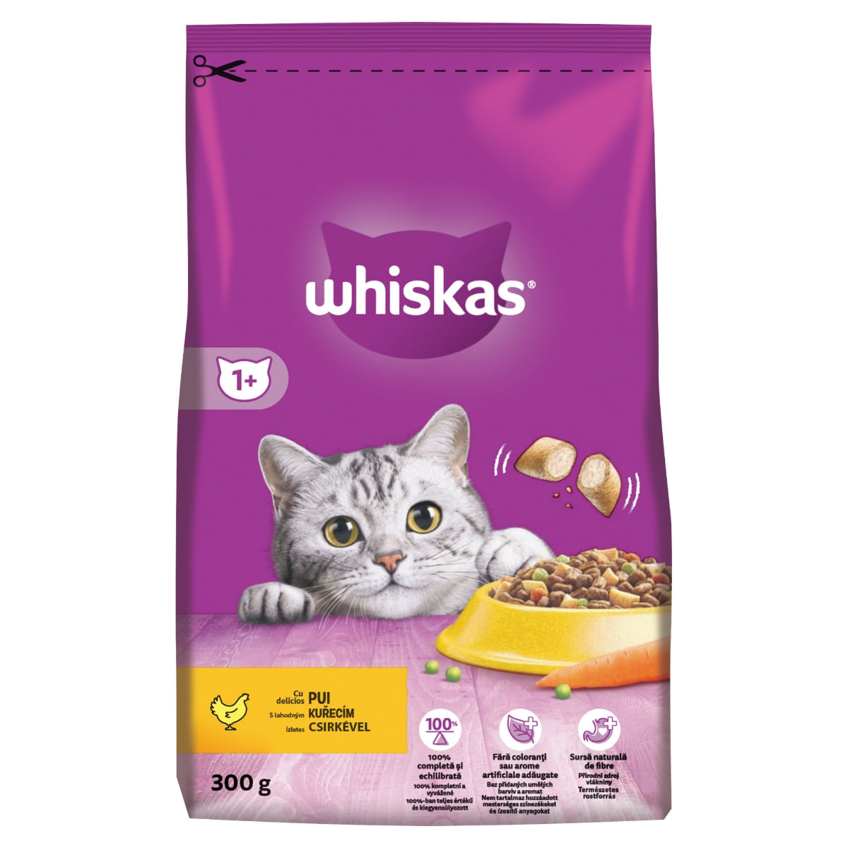 WHISKAS Adult, Pui, hrană uscată pisici, 300g - 3 | YEO