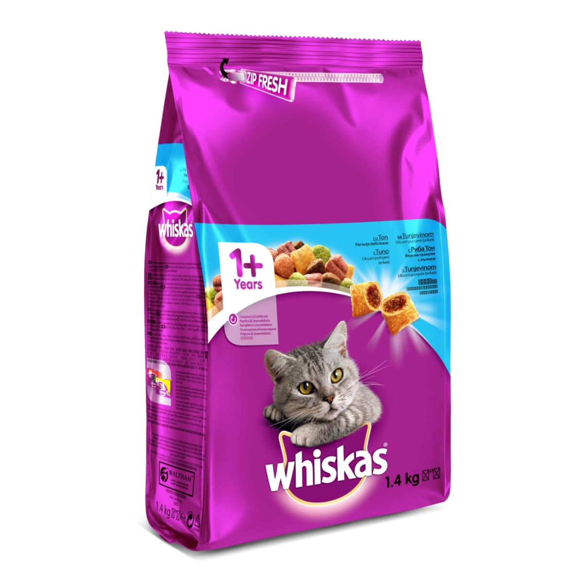 WHISKAS Adult, Ton, hrană uscată pisici, 1.4kg