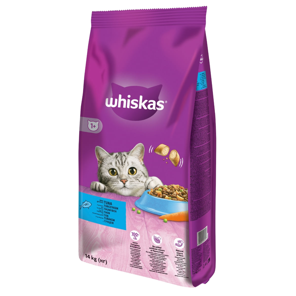 WHISKAS Adult, Ton, hrană uscată pisici, 14kg