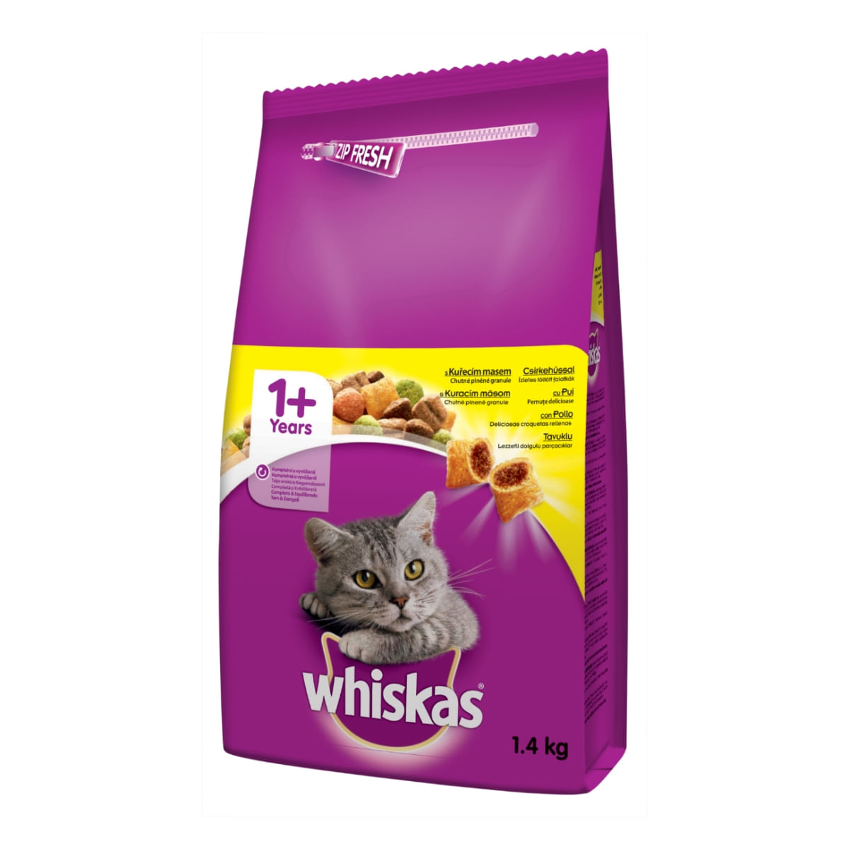 WHISKAS Adult, Pui, hrană uscată pisici, 1.4kg - 4 | YEO