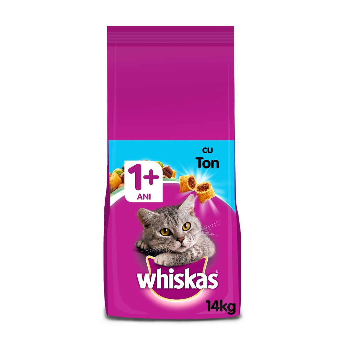 WHISKAS Adult, Ton, hrană uscată pisici, 14kg