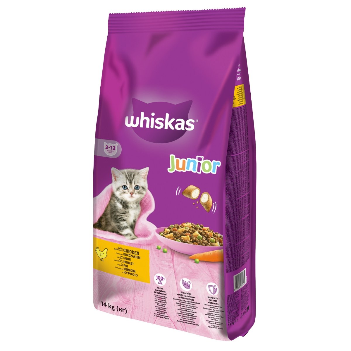 WHISKAS Junior, Pui, hrană uscată pisici junior, 14kg - 1 | YEO