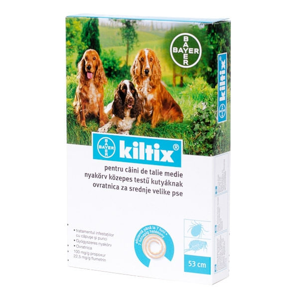 Kiltix Zgarda Antiparazitara Kiltix, deparazitare externă câini, zgardă, M, 53 cm, maro, 1buc - 1 | YEO