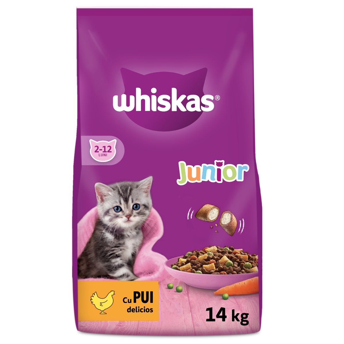 WHISKAS Junior, Pui, hrană uscată pisici junior, 14kg - 2 | YEO