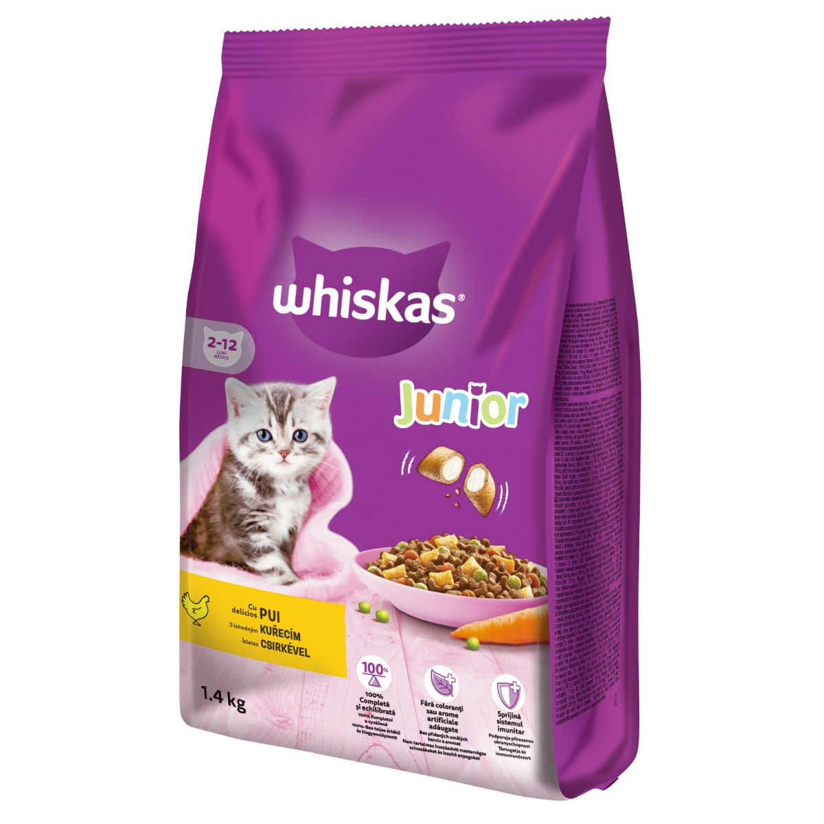 WHISKAS Junior, Pui, hrană uscată pisici junior, 1.4kg - 2 | YEO