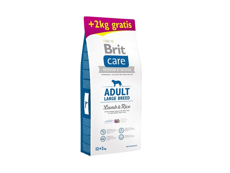 BRIT Care Adult Large Breed, L-XL, Miel cu Orez, hrană uscată câini, 12kg+2kg GRATUIT