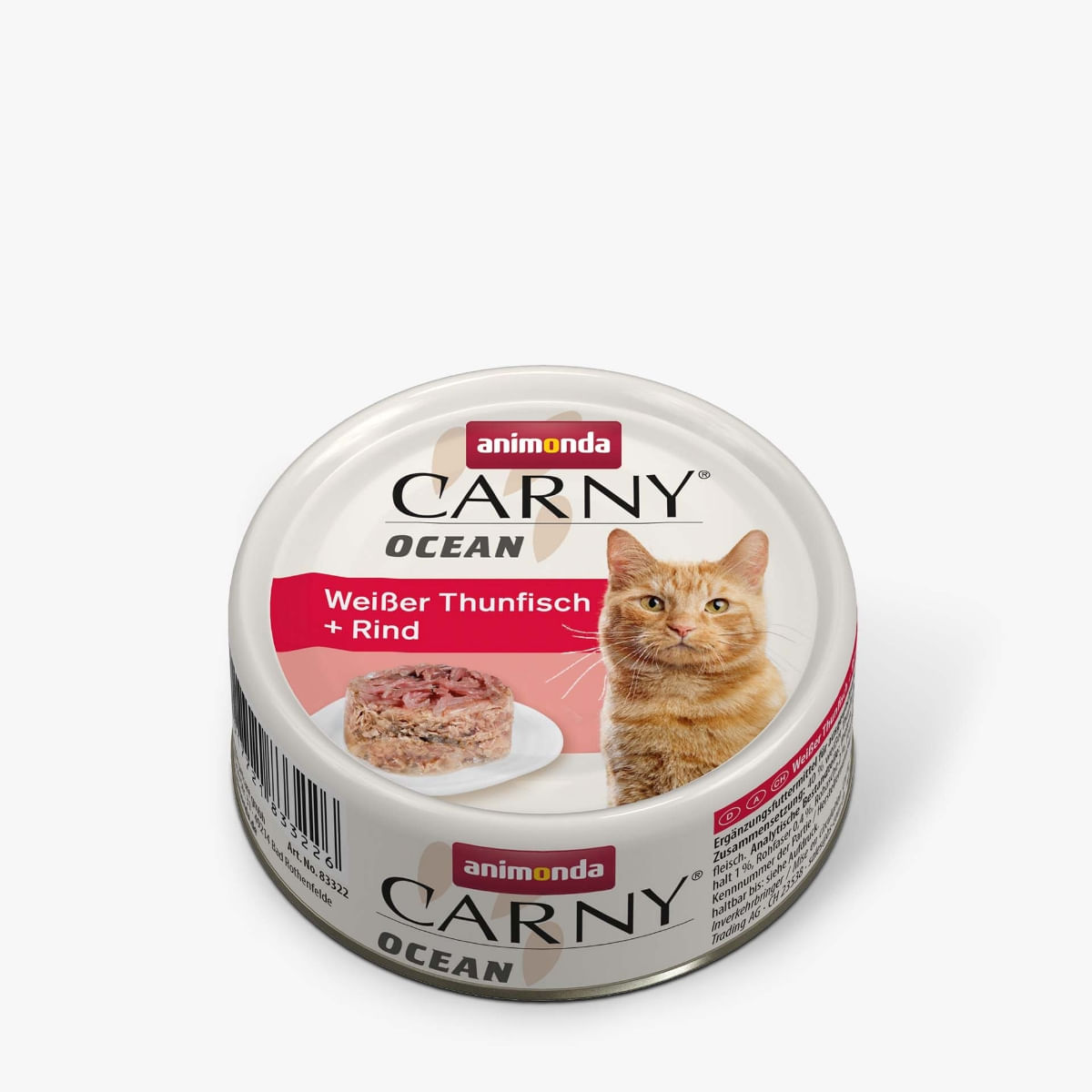 CARNY Ocean Ton Alb și Vită, conservă hrană umedă fără cereale pisici, (în aspic), 80g