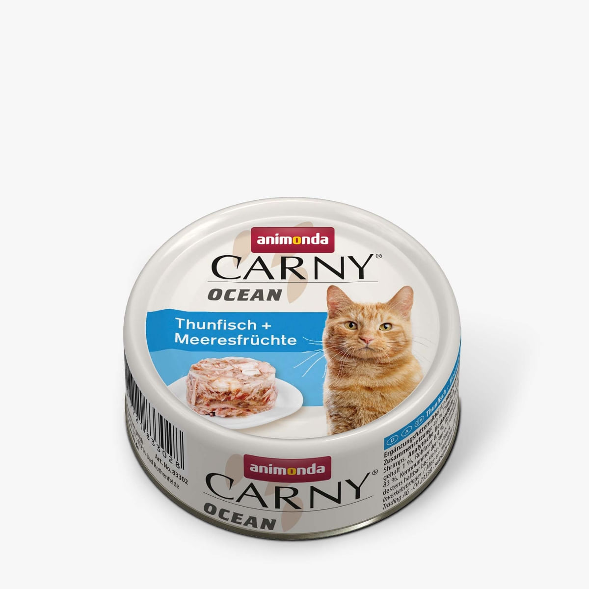 CARNY Ocean, Ton și Fructe de Mare, conservă hrană umedă fără cereale pisici, (în aspic), 80g