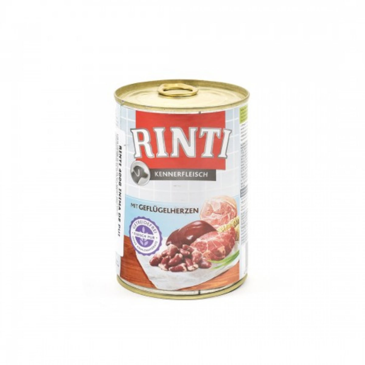 RINTI, XS-XL, Inimi de Pui, conservă hrană umedă fără cereale câini, (în suc propriu), 400g - 1 | YEO