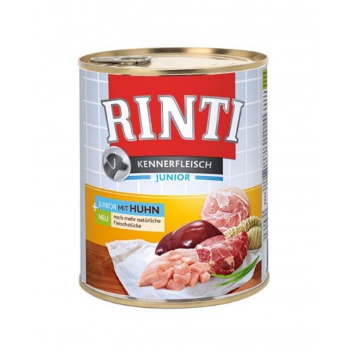 RINTI Junior, XS-XL, Pui, conservă hrană umedă fără cereale câini junior, (în suc propriu), 400g - 1 | YEO