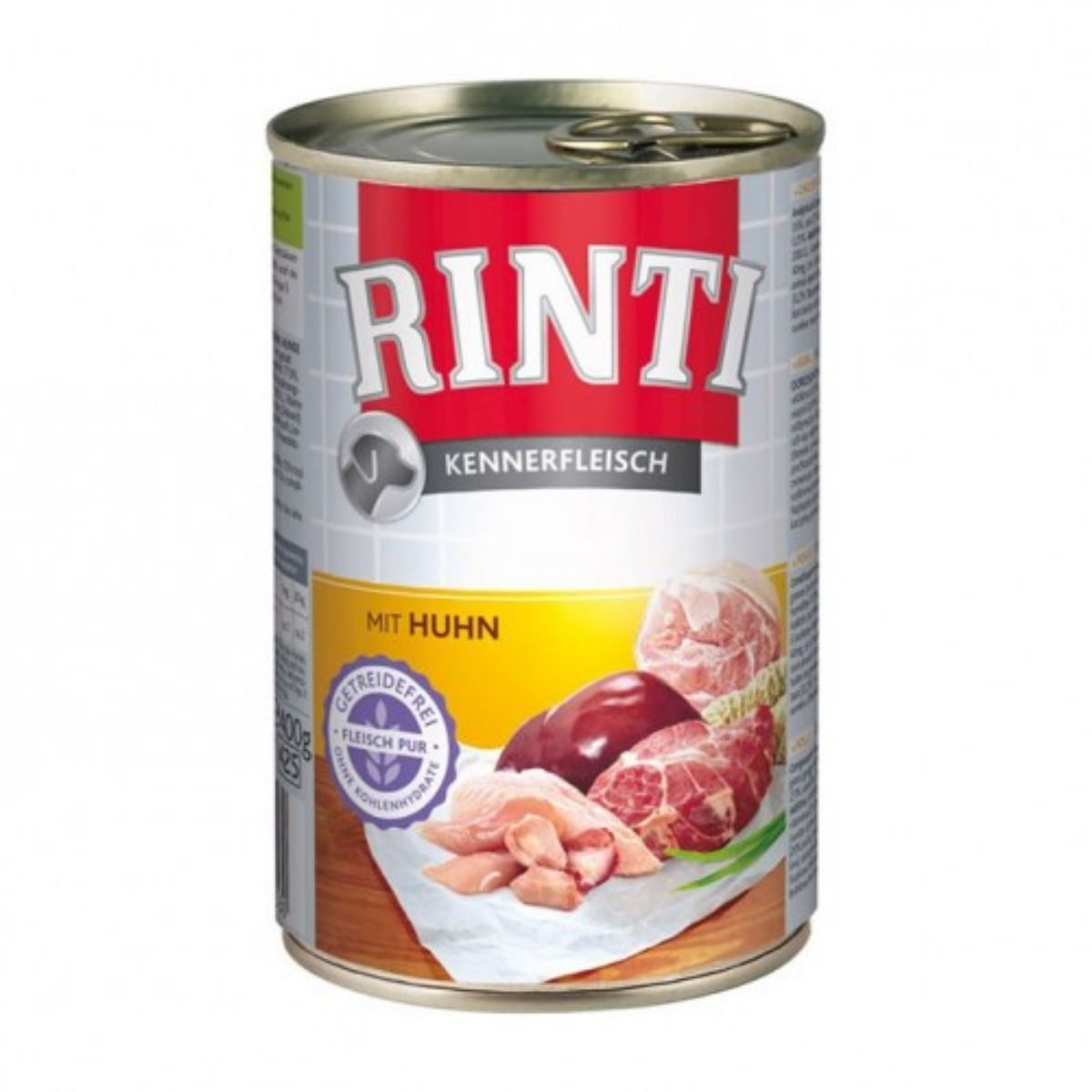 RINTI, XS-XL, Pui, conservă hrană umedă fără cereale câini, (în suc propriu), 400g