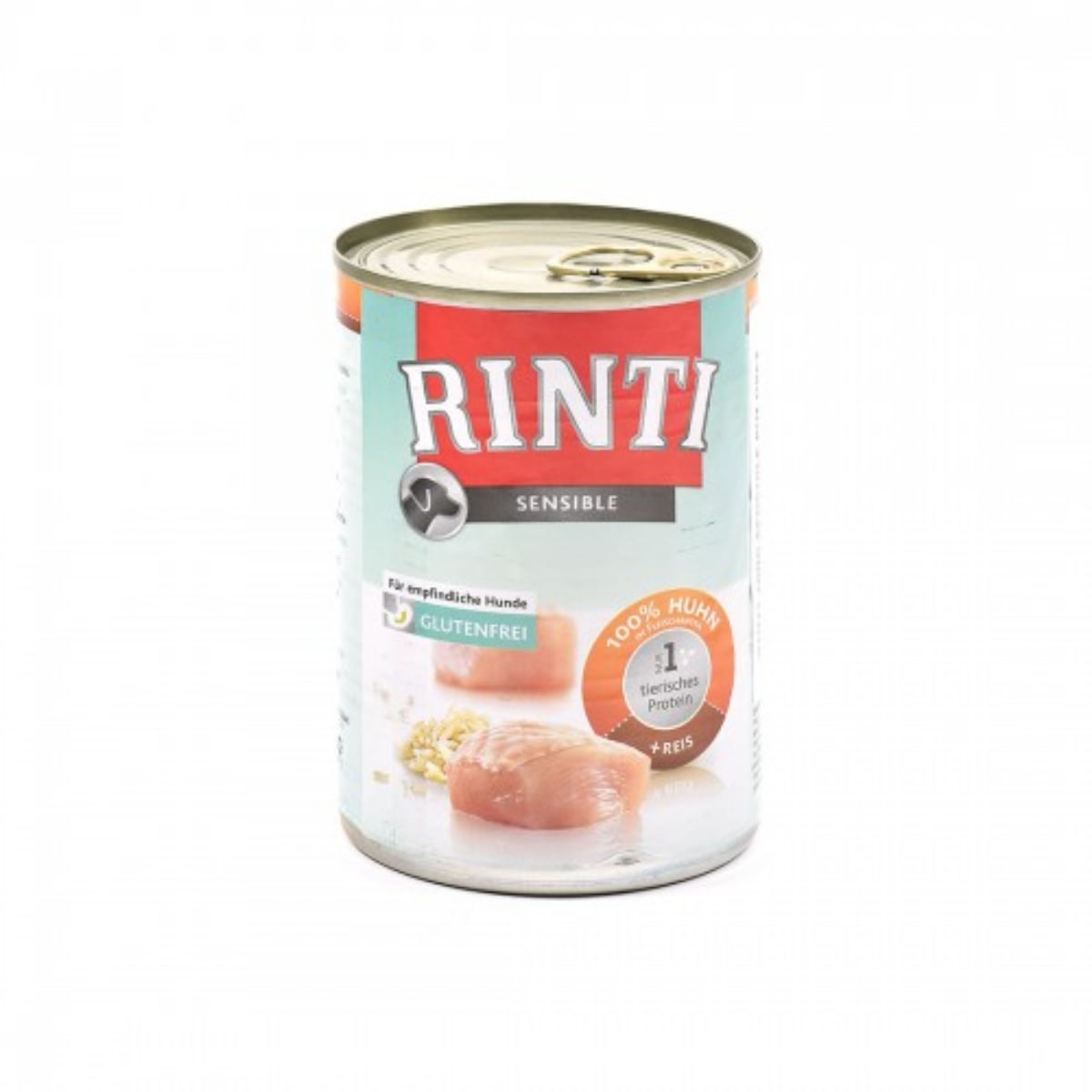 RINTI Sensible, XS-XL, Pui și Orez, conservă hrană umedă monoproteică câini, alergii, (în suc propriu), 400g