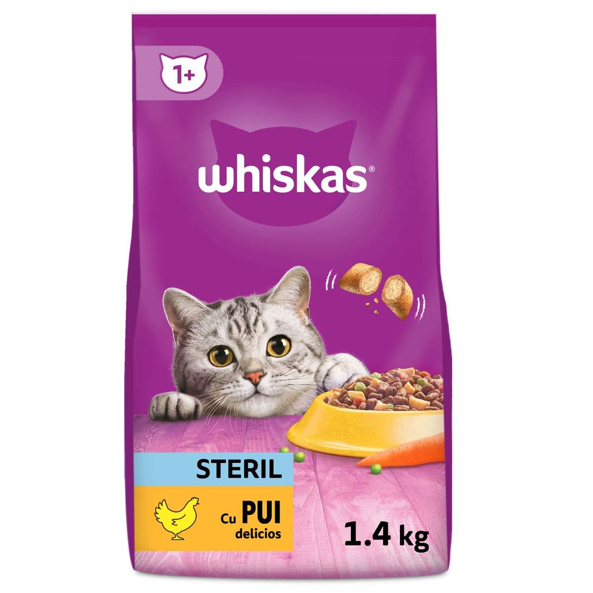 WHISKAS Adult Sterile, Pui, hrană uscată pisici sterilizate, 1.4kg - 2 | YEO