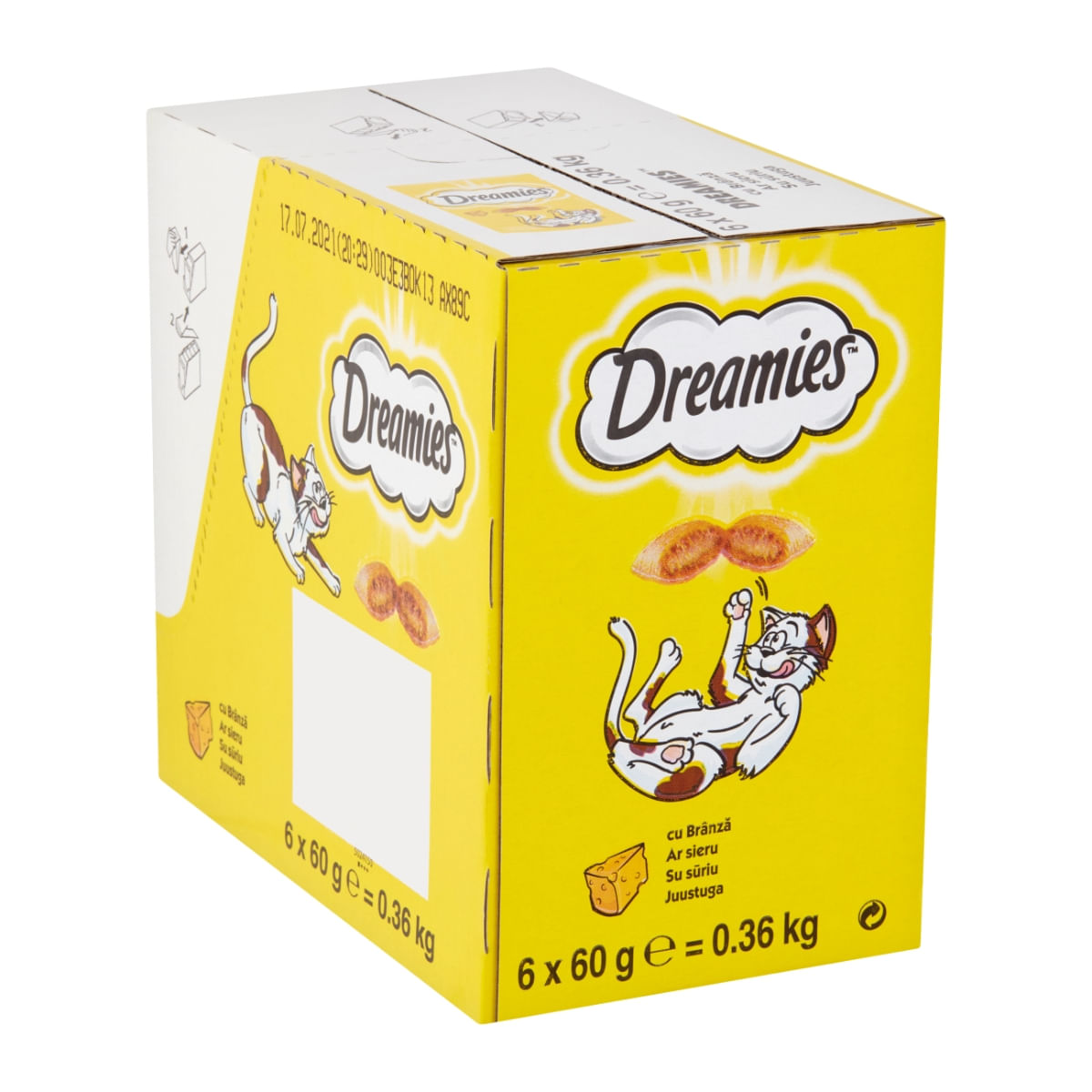 DREAMIES, recompense pisici, pernuțe umplute cu brânză, 60g - 1 | YEO