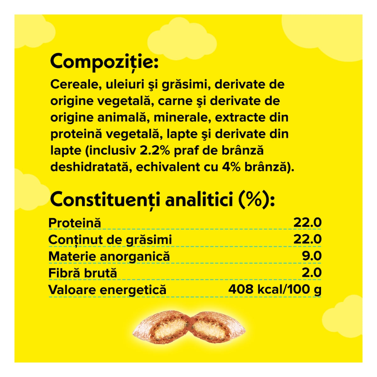 DREAMIES, recompense pisici, pernuțe umplute cu brânză, 60g - 3 | YEO