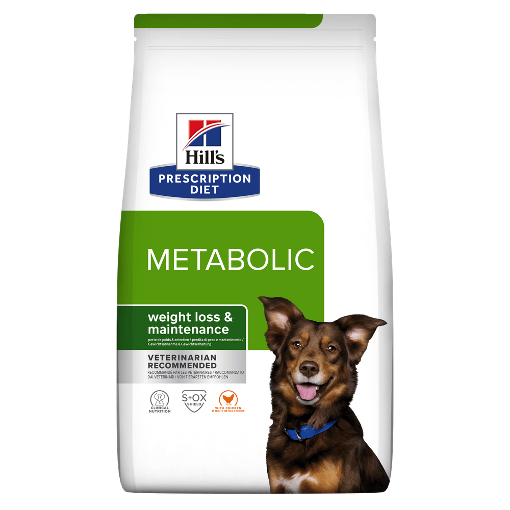 HILL\'S Prescription Diet Metabolic, Pui, dietă veterinară câini, hrană uscată, afecțiuni metabolice (obezitate) HILL\'S Prescription Diet Metabolic, Pui, dietă veterinară câini, hrană uscată, metabolism (obezitate si diabet), 4kg - 1 | YEO