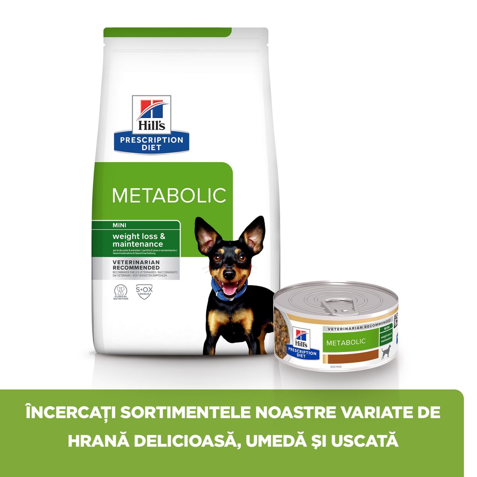 HILL&#039;S Prescription Diet Metabolic Mini, dietă veterinară câini, hrană uscată, afecțiuni metabolice (obezitate) HILL&#039;S Prescription Diet Metabolic Mini, dietă veterinară câini, hrană uscată, metabolism (obezitate si diabet), 1kg