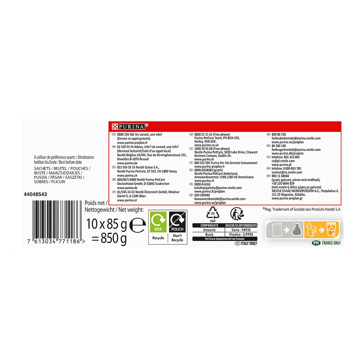 PURINA Pro Plan Sterilised Nutrisavour, Pui, hrană umedă pisici sterilizate, (în sos) PURINA Pro Plan Sterilised Nutrisavour, Pui, pachet economic plic hrană umedă pisici sterilizate, (în sos), 85g x 10 - 3 | YEO