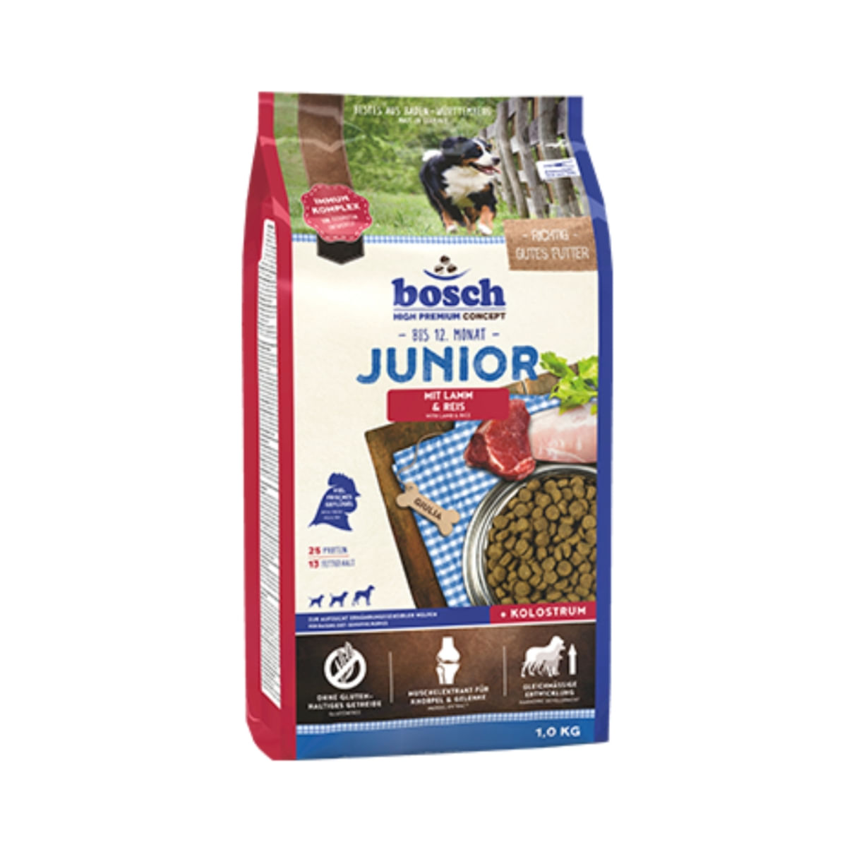 BOSCH Junior, cu Miel și Orez, hrană uscată câini junior BOSCH Junior,  cu Miel și Orez, hrană uscată câini junior, 15kg - 1 | YEO