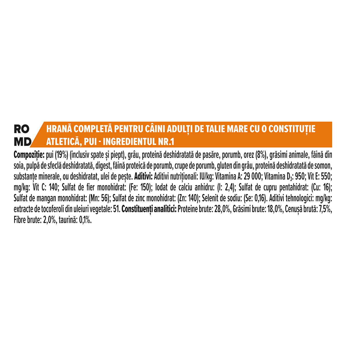 PURINA Pro Plan Athletic Adult L, Pui, hrană uscată câini, constituție atletică, 14kg
