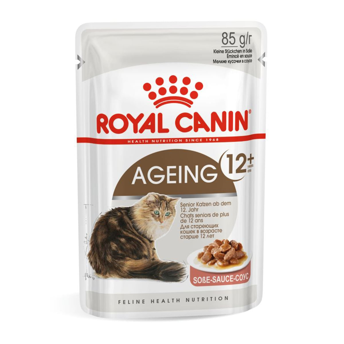 Royal Canin Ageing 12+, hrană umedă pisici senior, (în sos) Royal Canin Ageing 12+, plic hrană umedă pisici senior, (în sos), 85g